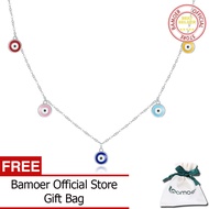 BAMOER 925เงินสเตอร์ลิงสีสัน Guardian Eye สร้อยคอสำหรับเครื่องประดับแฟชั่นสตรี SCN463
