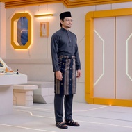 Baju Melayu Tradisional Fit Bulan Bintang 2026 - TEMA HITAM / KUNING (NEW)