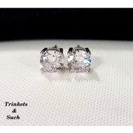 Sparkling 1.5ct VVS Grade Diamond Simulant Solitaire Earrings
