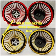 TOP RETRO rims SCOOPYBEAT Ring 14 Gold Red ORIGINAL not andong rossi power galaxy not rossi vnd powe