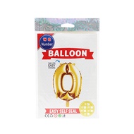 Balloon Number 0 Gold 16"