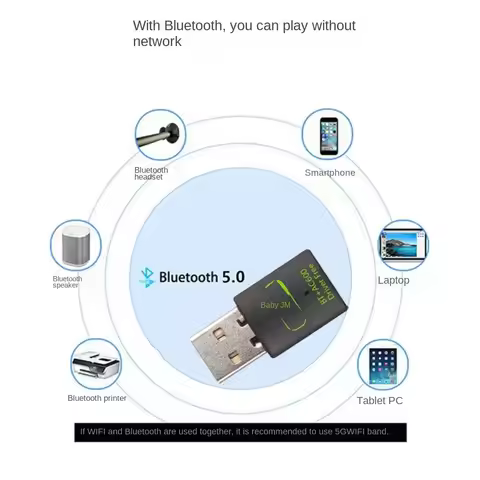 Play and Play Wifi Network Adapter BT+AC600 WLAN Dongle WiFi Receiver 600M 2.4G&5G USB for Laptops/S