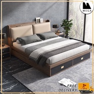 【In stock】⚡ Tatami Bed Frame Storage Bed Frame Solid Wood Bed Frame With Storage Super Single/Queen/