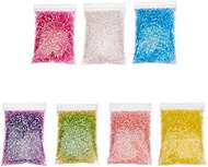 DICOSMETIC 7 Bags 140g Crispy Bingsu Beads for Slim Iridescent Soft Straw Tube Beads 3D Glitter Plas