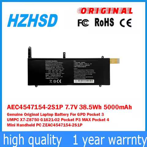 AEC4547154-2S1P 7.7V 38.5Wh 5000mAh Genuine Original Laptop Battery For GPD Pocket3 UMPC X7-Z8750 G1
