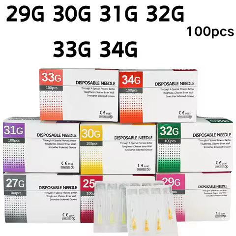 100pcs Painless small needle painless Tattoo Piercing Needles 29G 30G 31G 32G 33G 34G Micro Hypoderm