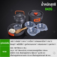 ชุดหม้อสนาม ชุดหม้อแคมป์ปิ้ง ชุดครัวแคมปิ้ง 8-in-1 Camping pot อุปกรณ์แคมปิ้ง สำหรับ 3-4 คน ได้สำหรั