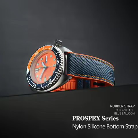 Nylon Silicone Bottom Watch Band Strap for Seiko PROSPEX Series Canvas Rubber Waterproof Outdoor Spo
