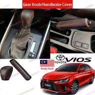 [Ready Stock]Toyora Vios 2023-2024 Gear Knob Handbrake Leather Interior Protect Cover for Toyota Vio