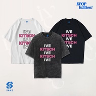 SANZ kpop IVE oversize & slimfit stonewash washed tshirt black white longsleeve IVE-8