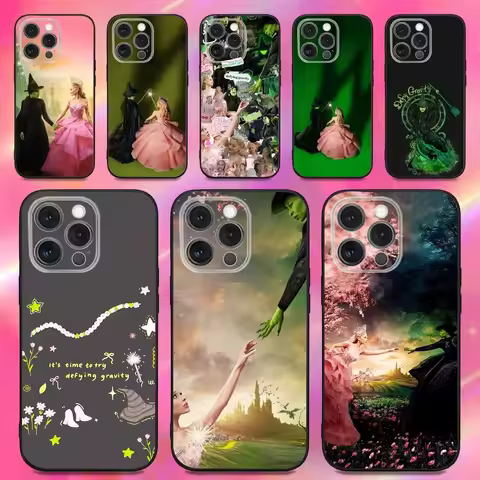 W-Wicked Musical Green Pink Phone Case For iPhone 16,15,14,13,12,11,Pro,Max,Plus,X,XS,XR,SE,8,7,Mini