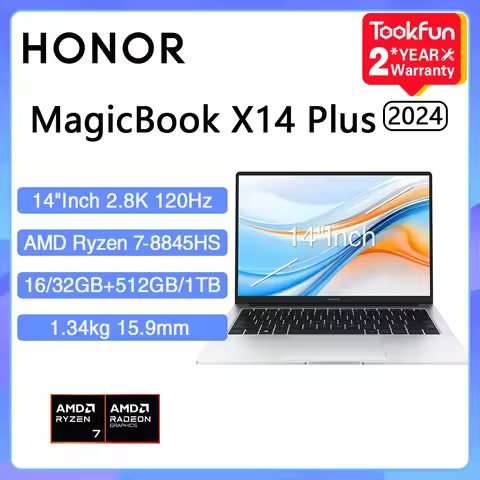 HONOR Laptop MagicBook X14 Plus 2024 14" Inch 2.8K 120Hz AMD Ryzen R7 8845HS 16/32GB 1TB Computer PC