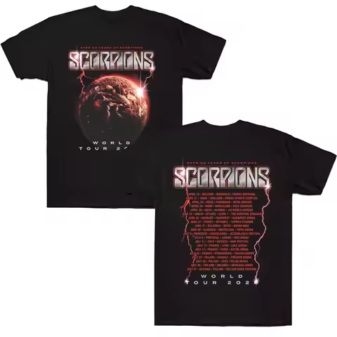 Scorpions 2026 Homecoming Tour T-shirt, Heavy Metal Scorpions Cotton Short Sleeve Crew Neck Hard Roc