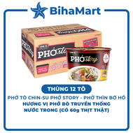 [THÙNG 12 TÔ] - MASAN - Chin-su Phở Story tô (có thịt thật) hương vị Phở bò Chinsu Phở bò Story tô P