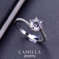 Camilla Jewelry Moissanite Diamonds With Certificate/Simple Engagement Rings/925 Silver Original Ita