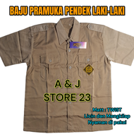 BAJU KEMEJA PRAMUKA LENGAN PENDEK KAIN TWIST LICIN DAN MENGKILAP