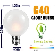 G40 Frosted Replacement Bulbs, 25 Pack 5 Watt G40 Replacement Light Bulbs for String Lights with 12/