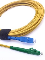 Elfcam - 20m /65.6ft Fiber Optic Cable LC/APC to SC/UPC Singlemode Simplex, 9/125μm LSZH Optical Pat