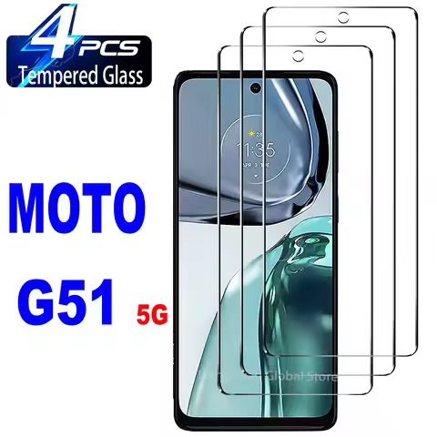 2/4Pcs Tempered Glass For Motorola Moto G51 5G Screen Protector Glass Film