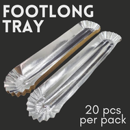 Footlong Tray Disposable 20pcs per pack Silver and White