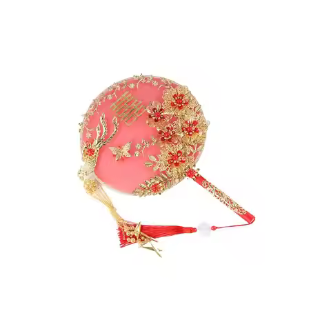 Group Fan Manual Finished Product Bride Xiuhe Decorative Fan Festive Fan Hand Holding Fan Tuan Fan R