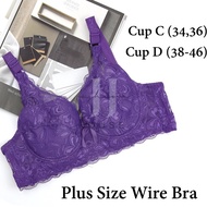 BRA 1328 Wired Thin Span PLUS SIZE FULL CUP C/D ( 34~ 46) Baju Dalam Wanita Berdawai Span Nipis / Br