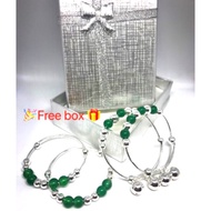 925 silver Jade 2in1 Bangle for kids (Free Box)
