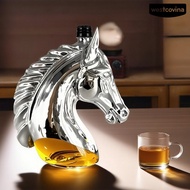 Westcovina Horse Head Whiskey Decanter Creative Glass Liquor Bottle with Silicone Stopper 350ml Pers
