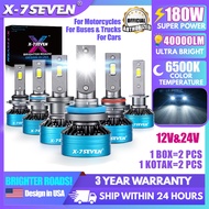 X-7SEVEN Apollo 180W 40000LM 3-Year Warranty CANBUS 12/24V LED Headlight Bulb H4 H11 HB3 HB4 H7 H1