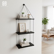 Hanging rope rack, wall hanging rack, minimalist hanging rack, hanging wooden rack, aesthetic wall r