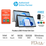 HP Pavilion X360 Touch 2-In-1 Laptop-13th Intel I5-1335U/ 16GB/ 512GB SSD/ Windows 11/ Silver/ Blue/
