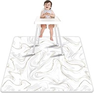 Paw Legend Baby Splat Mat - Under High Chair Floor Mat, Waterproof and Washable Eating Mat for Toddlers&amp;Kids, Mess Mat for Art, Crafts on Floor or Table (Marble)