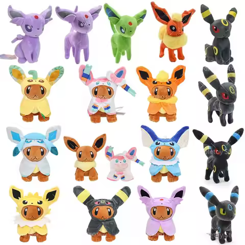 Pokemon Eevee Cos Sylveon Espeon Leafeon Vaporeon Plush Toys Kawaii shiny Umbreon Jolteon Gengar Stu