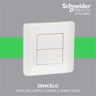 Schneider Electric ZENcelo Flat Switch 2 Gang 1 Way - E8432_1_WE_G3