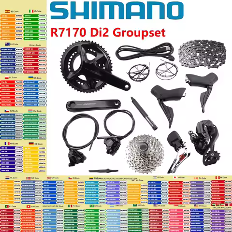 Shimano 105 Di2 Groupset R7170 2x12 Speed Groupset ST-R7170 Brake R7100 Crankset 165mm/170mm/172.5mm