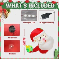 cod 3.5FT/ 1M Christmas Inflatable Climbing Santa Claus & Gift Pack  with LED Outdoor Yard Windows/G