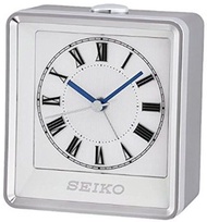 นาฬิกาปลุก ตัวเรือนผลิตจากพลาสติก SEIKO รุ่น QHE142S สีเงิน QHE142K สีดำ ขนาดตัวเรือน 10.8*9.8 ซม SNOOZE เตือนซ้ำทุก5นาที เมื่อปลุกไฟ LEDสีฟ้ากระพริบ