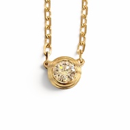 全新 △Cartier543GRZ Damour SM 鑽石項鍊，750 (YG)，2014 年 4 月購入，黃金，重 2.8 克，女士款，附盒子。