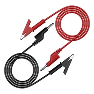 JZDZ 2pcs 4mm Banana Plug to Alligator Clip Multimeter Test Leads Cable Line Jumper Wire 1m/3.3ft Re