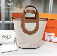 Sold🌈Hermes🧡In the loop 18🧡金棕帆布金扣🌈全新閑置🌈Stamp K🌟有盒🧡picotin🌟intheloop18🌟picotin18🌟intheloop🌟愛馬仕🌟