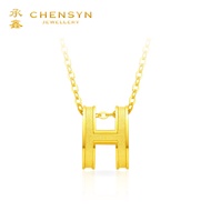 CHENSYN 硬金 999.9/24K Pure Hard Gold 999 Gold Pendant Bead Emas 999 Mini H Charm Pendant 足金迷你H金吊坠