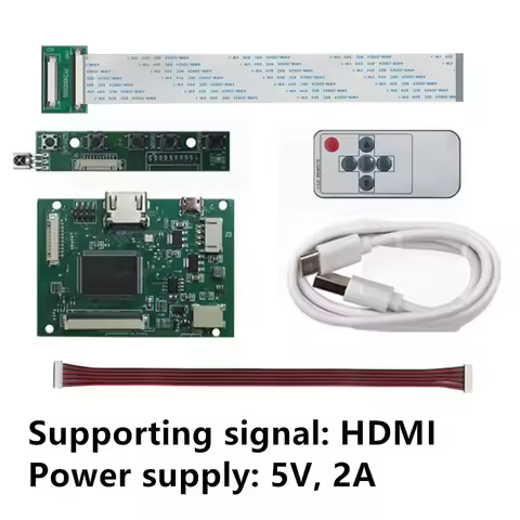 LCD display screen Drive Control Board TTL 40Pin For 1024*768 HJ080IA-01E 32001395-00 HDMI VGA 2AV D