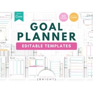 Digital Planner, Printable Goal Planner, Weekly Goals, Monthly Goals, Quarterly Goals, Yearly Goals