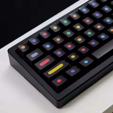 Aifei 122 Keys Dots Keycaps Fog Translucent ABS Double Shot Cherry Black White for Mechanical Keyboa