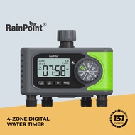 RainPoint Garden Hose Timer [4-Zone Digital, 0.5-8bar, 22L/min Flow, Auto Irrigation, Rain Delay]