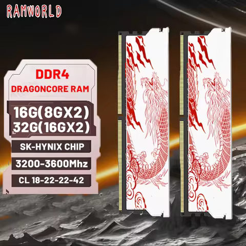 RAMWORLD DragonCore RAM DDR4 3600MHz 3200MHz 16GBX2 8GBX2 Gaming Desktop Memoria Ram XMP2.0 SK-HYNIX