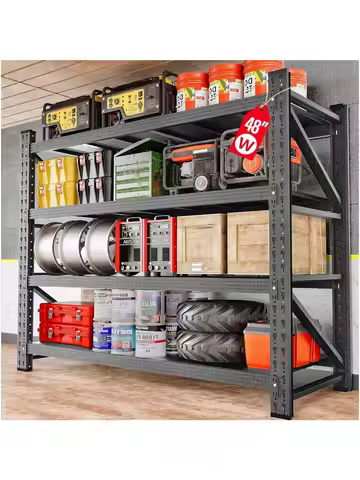 Wide Heavy Duty Garage Shelving Units, 3000LBS 24 Deep Storage Shelves, Metal Garage Shelves, Large 