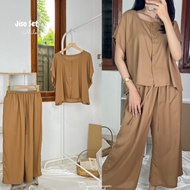 Jiso Set / Piyama Wanita / Baju Tidur Wanita / One Set Rayon / Daily