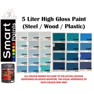 5 LITRE  High Gloss Paint Blue Wood Steel Grill Plywood Plastic Paint | Biru Cat Minyak Besi Kayu Pintu Pagar Tingkap