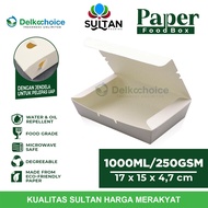 Lunch Box Paper Rectangle Forming Ivory uk. XL(17cm x 15cm x 4.7cm) Deep Lamination / Plain White Pa